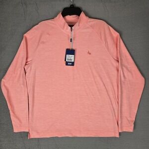 Donald Ross Golf Wyatt 1/4 Zip Pullover Mens Medium Sport Peach Golf Stretch NWT